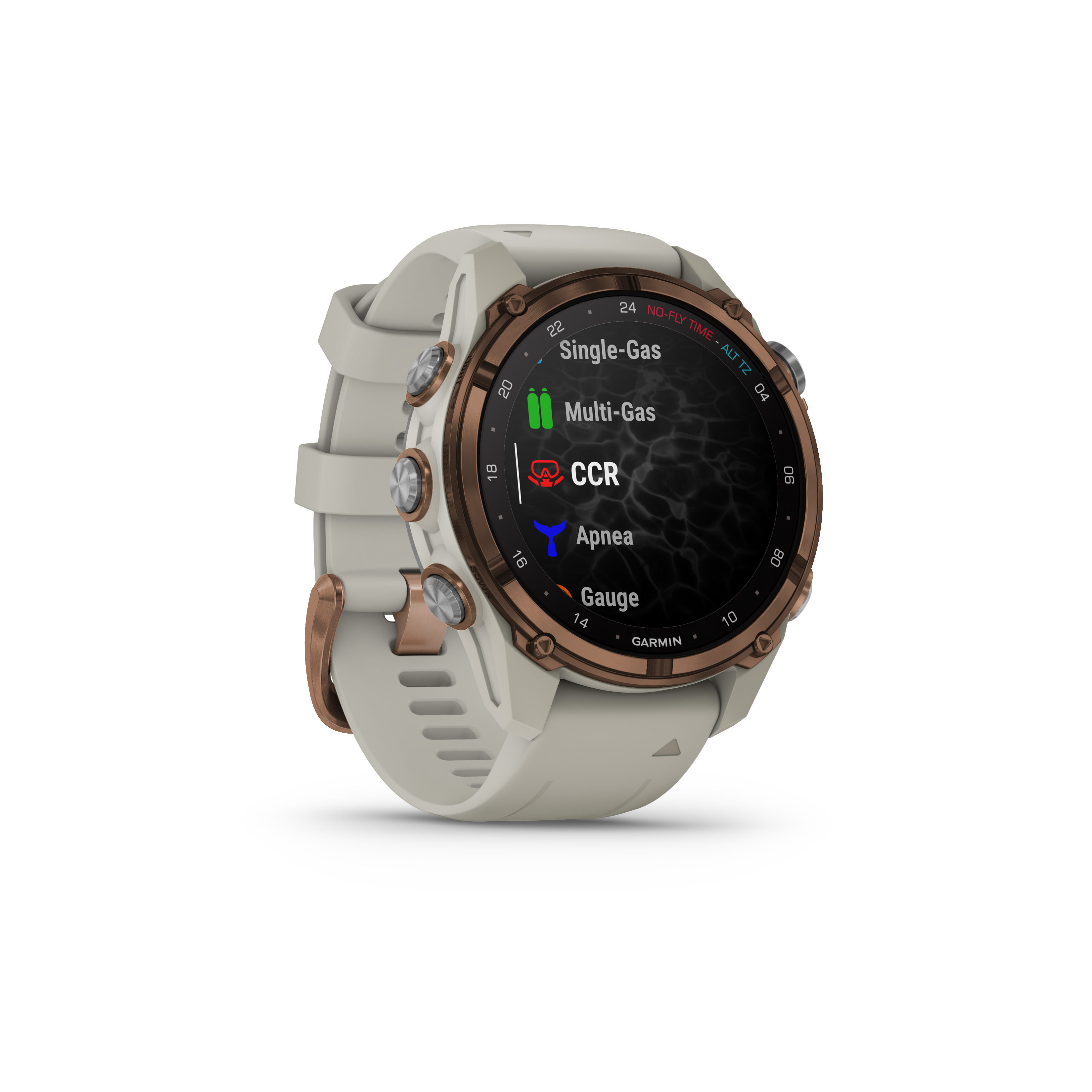 GARMIN Descent™ Mk3i – 43 mm, Bronze PVD Titanium with French Gray Silicone Band