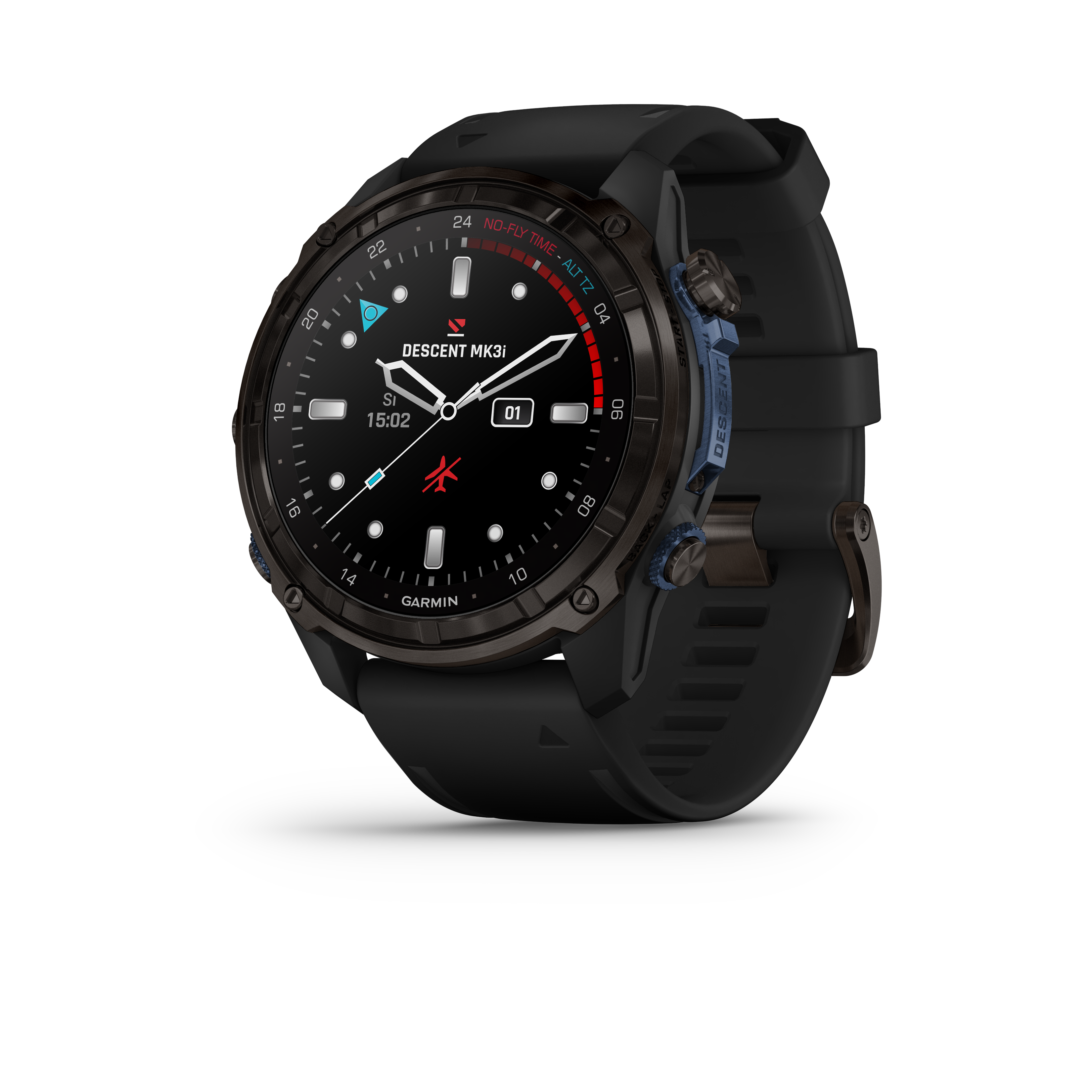 GARMIN Descent™ Mk3i – 51 mm, Carbon Gray DLC Titanium with Black Silicone Band