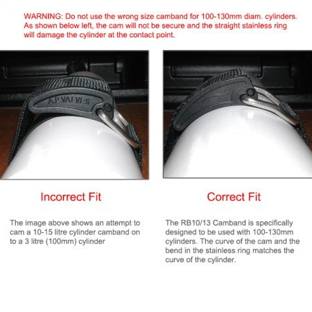 OFF-BOARD WEBBING CAMBAND (100-130MM CYLINDERS)| AP Diving | Silent Diving | Scuba Rebreather