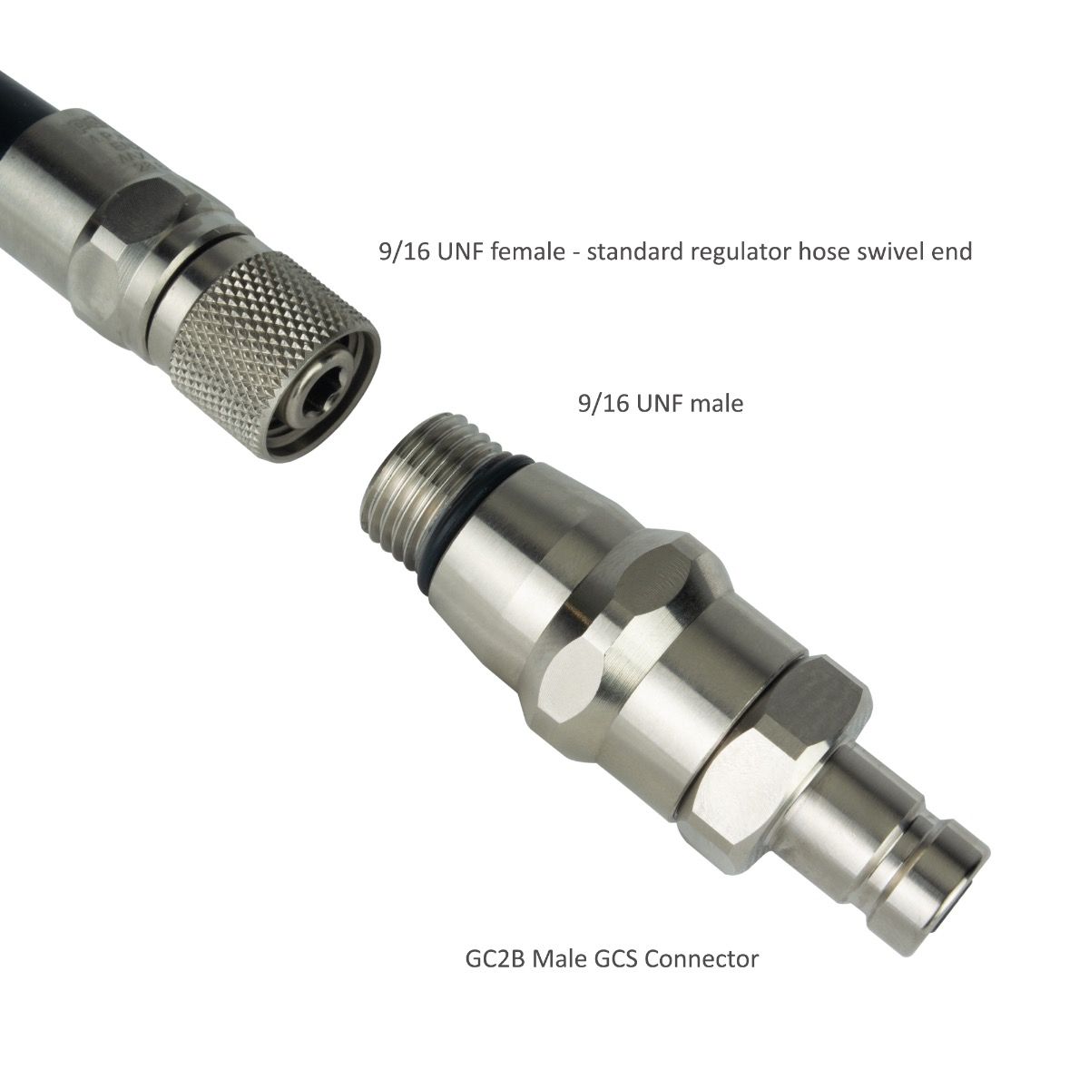 MALE GAS CONNECTOR HOSE END (WITH 9/16