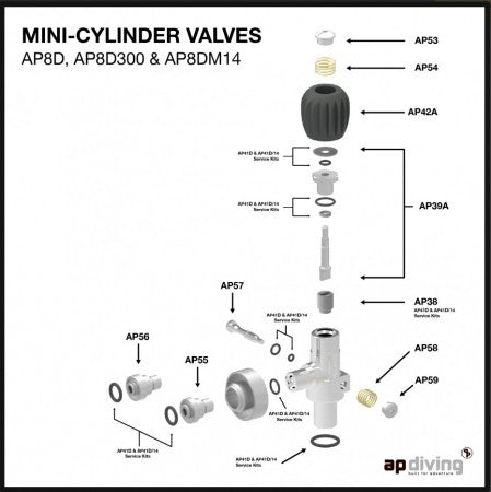 TOP ASSEMBLY SQUARE DRIVE| AP Diving | Silent Diving | Scuba Rebreather